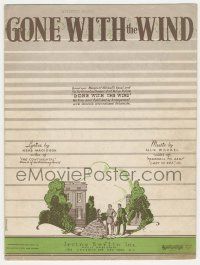 6d545 GONE WITH THE WIND sheet music '37 based upon Margaret Mitchell's novel & forthcoming movie!
