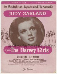 6d547 HARVEY GIRLS sheet music '45 Judy Garland, On The Atchison, Topeka & The Santa Fe!