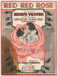 6d570 MONSIEUR BEAUCAIRE sheet music '24 great image of Rudolph Valentino, Red Red Rose!