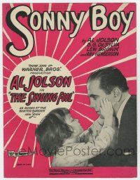 6d589 SINGING FOOL sheet music '28 great image of Davey Lee with Al Jolson, Sonny Boy!