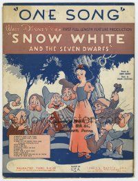 6d591 SNOW WHITE & THE SEVEN DWARFS sheet music '37 Disney animated fantasy classic, One Song!