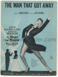 6d599 STAR IS BORN sheet music '54 full-length image of Judy Garland, The Man That Got Away!