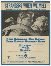 6d602 STRANGERS WHEN WE MEET English sheet music '60 Kirk Douglas, Kim Novak, the title song!