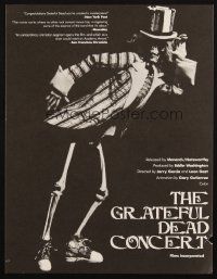 6d182 GRATEFUL DEAD MOVIE trade ad '77 Jerry Garcia in concert, wonderful skeleton image!