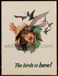 6d177 BIRDS trade ad '63 Alfred Hitchcock shown, Tippi Hedren, classic attack artwork!