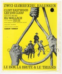 6d180 GOOD, THE BAD & THE UGLY Swiss trade ad '68 Clint Eastwood, Leone classic, cool noose art!