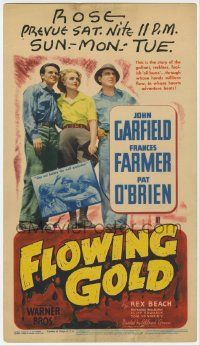 6d027 FLOWING GOLD mini WC '40 cult star Frances Farmer, John Garfield & Pat O'Brien!