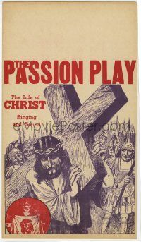 6d031 PASSION PLAY mini WC '40s The Life of Christ with Singing and Sound, art of Jesus w/ cross!