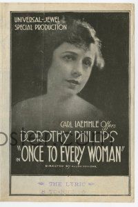 6d378 ONCE TO EVERY WOMAN herald '20 Dorothy Phillips becomes opera star, lost film!