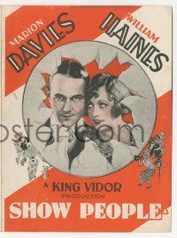 6d390 SHOW PEOPLE herald '28 sexy Marion Davies, William Haines, directed by King Vidor!