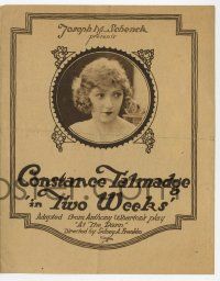 6d400 TWO WEEKS herald '20 Constance Talmadge toys with men's affections but then falls in love!