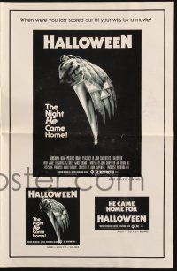 6d171 HALLOWEEN 11x17 ad slick '78 John Carpenter classic, great Bob Gleason art!