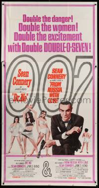 6f074 DR. NO/FROM RUSSIA WITH LOVE 3sh '65 Sean Connery is James Bond, double danger & excitement!