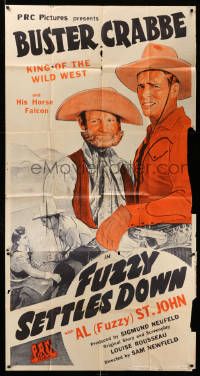 6f089 FUZZY SETTLES DOWN 3sh '44 art of Buster Crabbe King of the Wild West & Fuzzy St. John