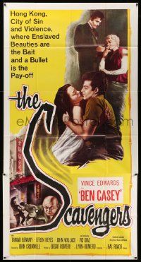 6f148 SCAVENGERS 3sh '59 Vince Edwards & sexy Carol Ohmart in Hong Kong, City of Sin & Violence!