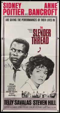 6f156 SLENDER THREAD 3sh '66 Sidney Poitier keeps Anne Bancroft from committing suicide!