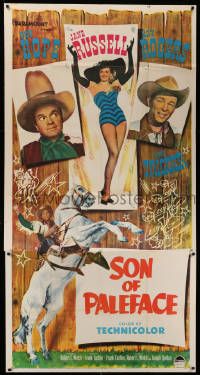 6f159 SON OF PALEFACE 3sh '52 Roy Rogers & Trigger, Bob Hope & sexy Jane Russell!