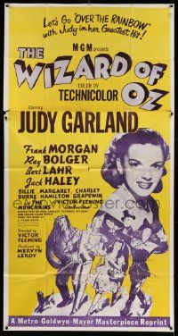 6f190 WIZARD OF OZ 3sh R55 portrait of Judy Garland as Dorothy + art of top cast, ultra rare!