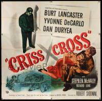 6f206 CRISS CROSS 6sh '48 artwork of Burt Lancaster & Yvonne De Carlo, film noir!