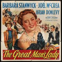 6f215 GREAT MAN'S LADY 6sh '41 Barbara Stanwyck marries Joel McCrea and lives to be 109!