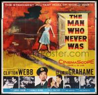 6f230 MAN WHO NEVER WAS 6sh '56 Clifton Webb, Gloria Grahame, strangest military hoax of WWII!