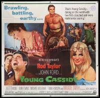 6f257 YOUNG CASSIDY 6sh '65 John Ford, barechested, brawling, battling, earthy Rod Taylor!