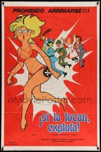6f683 A MI QUE ME IMPORTA QUE EXPLOTE MIAMI Argentinean '76 wacky cartoon art of half-naked woman!