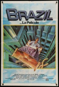 6f705 BRAZIL Argentinean '85 Terry Gilliam directed, Lagarrigue art of Jonathan Pryce!