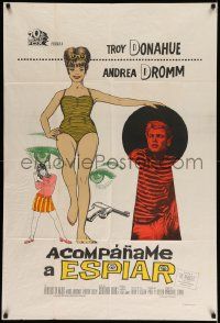 6f730 COME SPY WITH ME Argentinean '67 Troy Donahue spy spoof, they blow up the Caribbean!