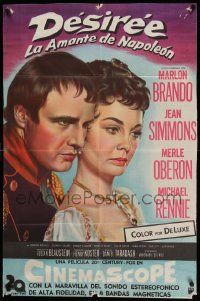 6f749 DESIREE Argentinean '55 different romantic art of Marlon Brando & pretty Jean Simmons!