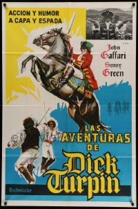 6f751 DICK TURPIN Argentinean '74 artwork of masked Gaffari on horse & duelling with sword!