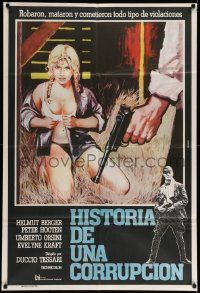 6f774 FIFTH COMMANDMENT Argentinean '78 different art of sexy blonde undressing at gunpoint!
