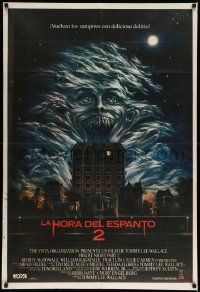 6f783 FRIGHT NIGHT 2 Argentinean '89 cool horror artwork of ghosts looming over building!