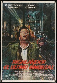 6f804 HIGHLANDER Argentinean '86 Brian Bysouth art of immortal Christopher Lambert with sword!
