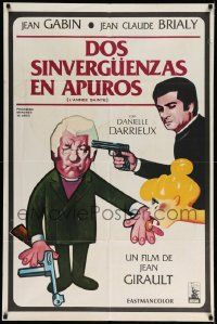 6f806 HOLY YEAR Argentinean '76 wacky crime art of Jean Gabin & Jean Claude Brialy with guns!