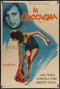 6f825 LA CUCCAGNA Argentinean '62 full-length art of sexy Donatella Turri undressing!