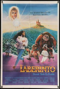 6f834 LABYRINTH Argentinean '86 Jim Henson, Cliff Miller art of David Bowie & Jennifer Connelly!