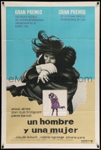 6f853 MAN & A WOMAN Argentinean '66 Lelouch's Un homme et une femme, Anouk Aimee, Trintignant!
