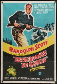 6f854 MAN BEHIND THE GUN Argentinean '52 Randolph Scott blasted the Golden State clean of treason!
