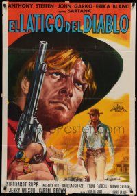 6f878 ONE THOUSAND DOLLARS ON THE BLACK Argentinean '66 Tony Steffen, cool spaghetti western art!