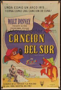 6f929 SONG OF THE SOUTH Argentinean '46 Walt Disney, cartoon image of Br'er Rabbit, Bear & Fox!
