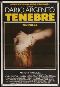 6f955 TENEBRE Argentinean '82 Dario Argento giallo, creepy art of dead girl with bloody neck. rare!