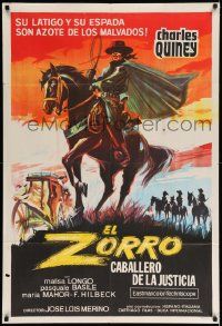 6f999 ZORRO RIDER OF VENGEANCE Argentinean '68 wonderful art of masked hero on horse with whip!
