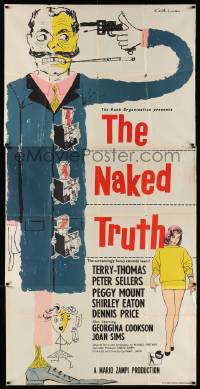 6f192 YOUR PAST IS SHOWING English 3sh '58 Keith Luman art of Terry-Thomas & cast, The Naked Truth