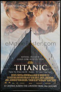 6f018 TITANIC English 40x60 '97 Leonardo DiCaprio, Kate Winslet, directed by James Cameron!