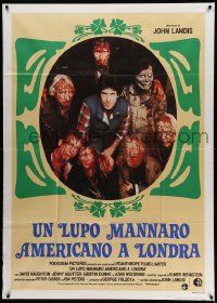 6f268 AMERICAN WEREWOLF IN LONDON Italian 1p '81 Landis, different image of Naughton & zombies!