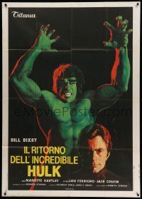 6f288 BRIDE OF THE INCREDIBLE HULK Italian 1p '81 great artwork of Lou Ferrigno & Bill Bixby!