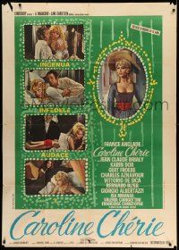 6f294 CAROLINE CHERIE Italian 1p '68 different images of sexy France Anglade in title role!