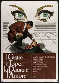 6f295 CAT & MOUSE Italian 1p '79 Claude Lelouch's Le Chat et la Souris, cool different crime art!