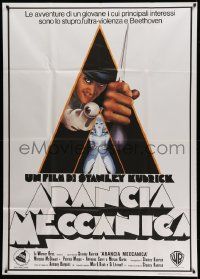 6f302 CLOCKWORK ORANGE Italian 1p R80s Stanley Kubrick classic, Castle art of Malcolm McDowell!